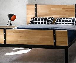 Łóżka metalowo drewniane