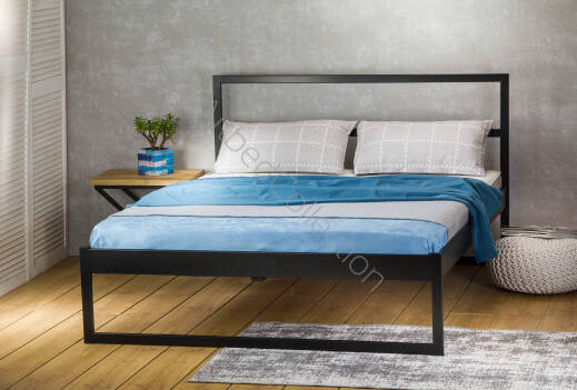 Łóżko metalowe nowoczesne "Simply 3" z jednym szczytem