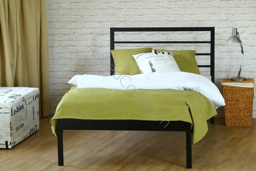 Nowoczesne jednoosobowe łóżko metalowe "Simply" z jednym szczytem