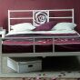 Łóżko metalowe "Rosa" z dwoma szczytami