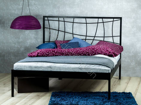 Łóżko metalowe nowoczesne "Ebru" z jednym szczytem