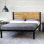 Łóżko drewniane z ramą metalową "Kori" z jednym szczytem