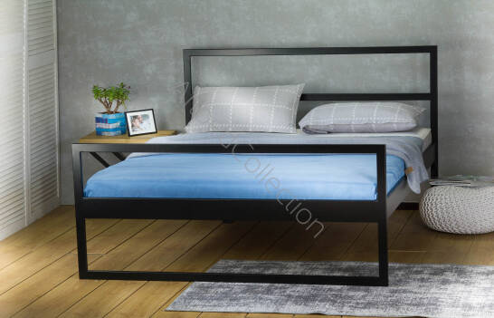 Łóżko metalowe nowoczesne "Simply 3" z dwoma szczytami