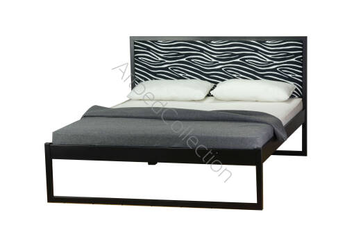 Łóżko metalowe tapicerowane "Lena 2" -  zebra