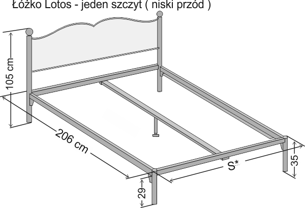 Wymiary łóżka kutego Lotos