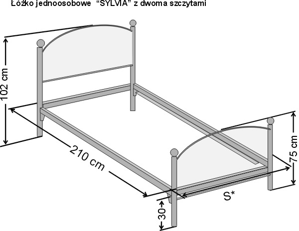 Łóżko metalowe kute 